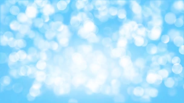 Soft Blue Bokeh Particles Glitter Falling Background — Vídeo de stock