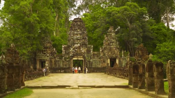 Gateway Entrance Preah Khan Temple Siem Reap — Stockvideo