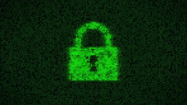 Network Cyber Security Hack Green Red — Video Stock