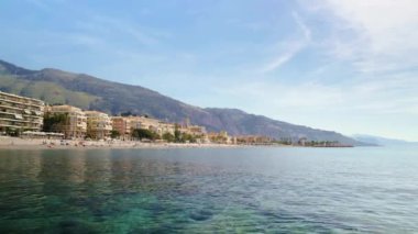 French Riviera Shoreline on a Sunny Summer Day in Menton France