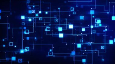 Digital Data of Network Technology moving around