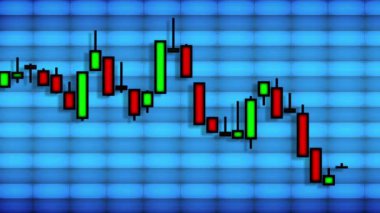 Flat Business Stock Market Candlesticks Bar Chart