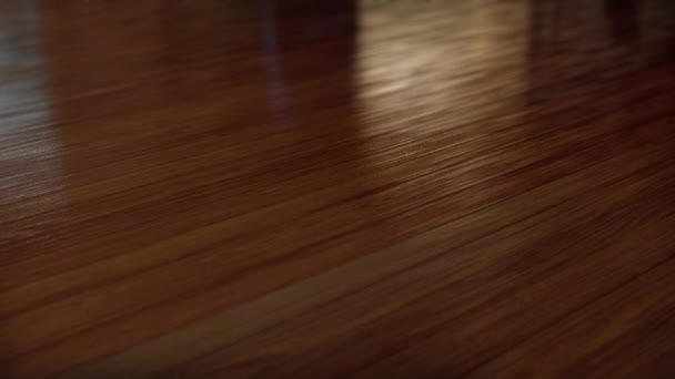Nahaufnahme Schieberegler Von Einem Holzboden — Stockvideo