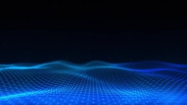 Dark Low Poly Network Connection with Lines and Dots Background