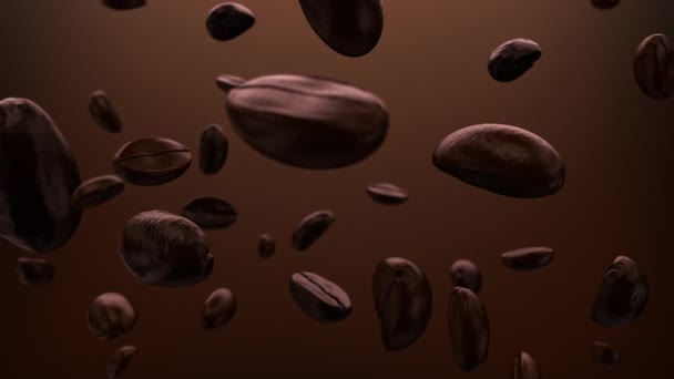 多くのコーヒー豆の焙煎の背景 — ストック動画