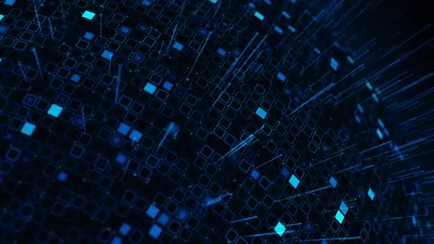 Futuristic Concept Internet Server Data Dark Blue — Vídeo de stock