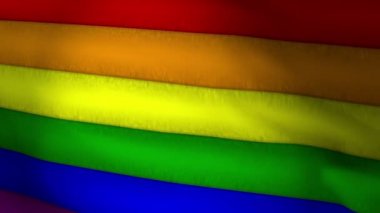 Bir Gay Gurur Gökkuşağı Bayrağı 3 boyutlu bir animasyonda