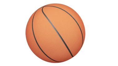 Gerçekçi basketbol topu 3 boyutlu bir animasyonda dönüyor.