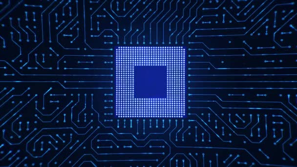 Motherboard Cpu Circuits Animation — Video Stock