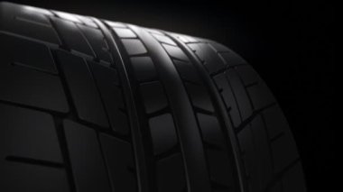 Close up of a Vehicle Tire Spinning in a 3D animation