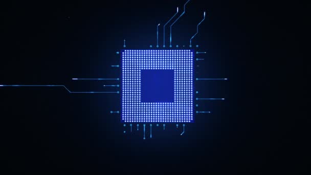 Motherboard Cpu Circuits Animation — 图库视频影像