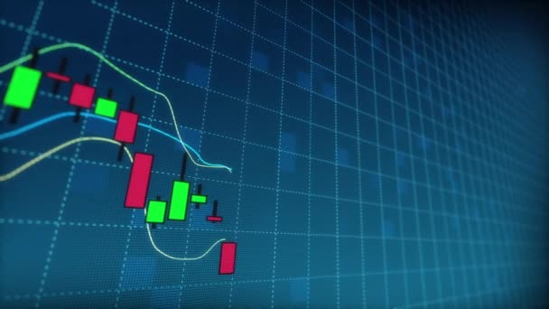 Fast Stock Market Candlestick Data Grafiek — Stockvideo