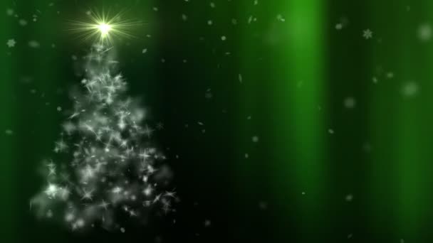 Sparkling Green Christmas Tree Animation — Video