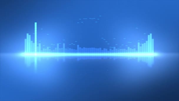 Modern Audio Equalizer Meters Loop Blue Background — Vídeo de Stock