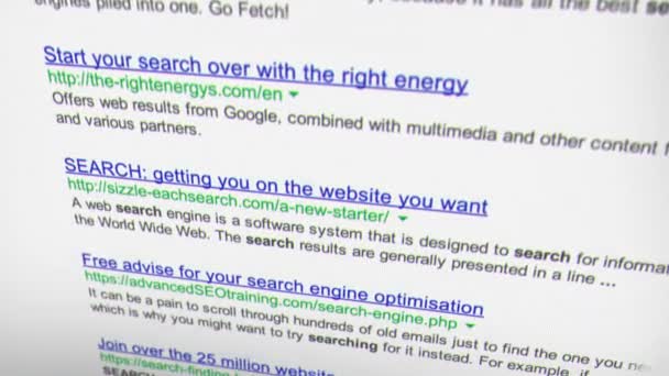 Many Internet Search Engine Results Animation — Vídeo de stock