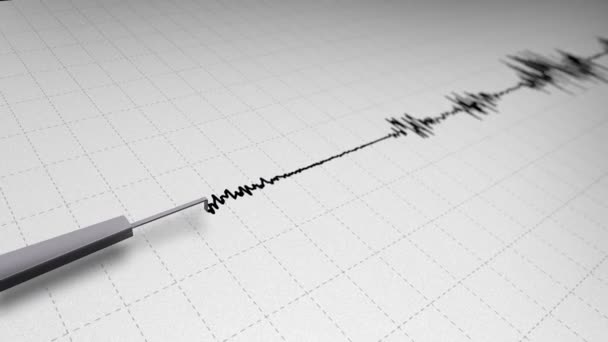 Een Aardbeving Seismograph Line Looping — Stockvideo