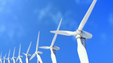Turbine Wind Farm in a 3D animation