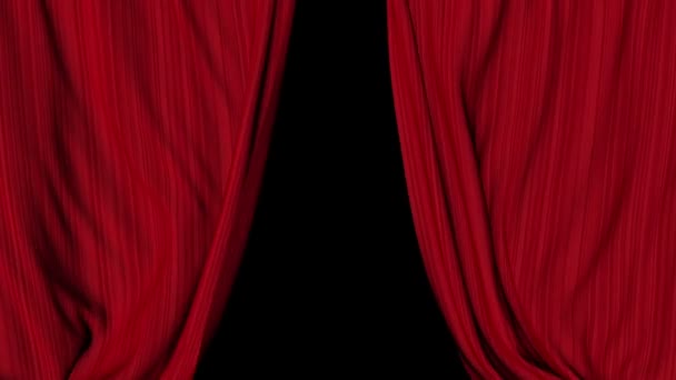 Realistic Red Curtains Closing Animation — Vídeos de Stock