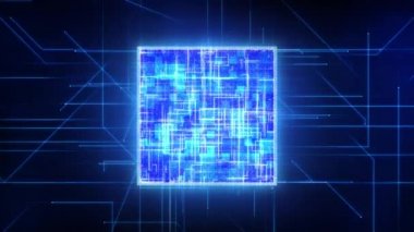 Bilgisayar Mikroçip İşlemcisi mavi ve mor