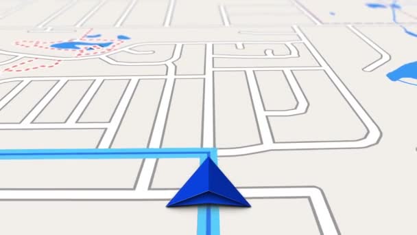 Gps Navigation Map Arrow Road — 图库视频影像