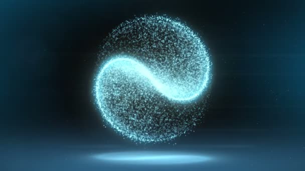 Glowing Circular Yin Yang Particle Background — Stock Video