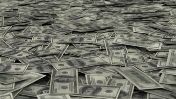 Money Pile 100 Dollar Bills Loop — Video
