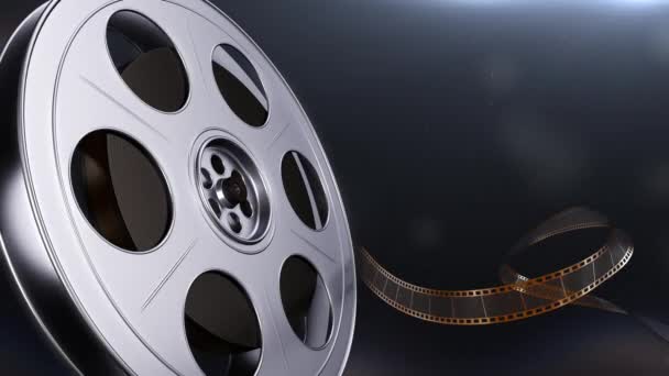 Close Motion Picture Film Reel Animation — 图库视频影像