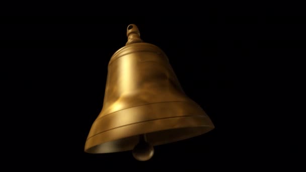 Single Bell Ringing Transparent Alpha Background — Stock video