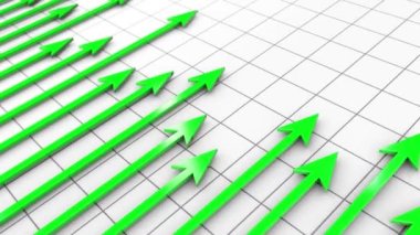 Green Profit Arrows Point up on 3D Graph