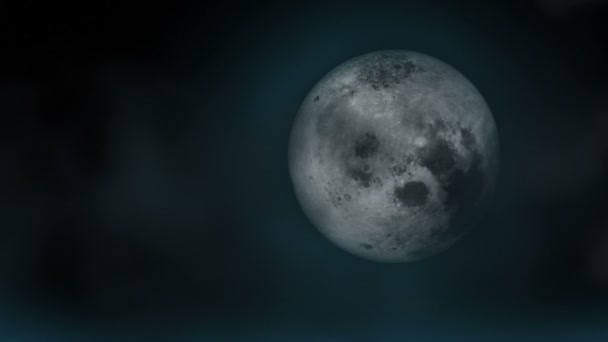 Full Moon Cloudy Sky Animation — Vídeo de Stock