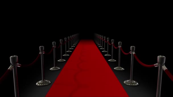 Red Carpet Walk Black Background — 图库视频影像