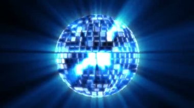 Shiny Mirror Disco Ball Spinning in a 3D animation