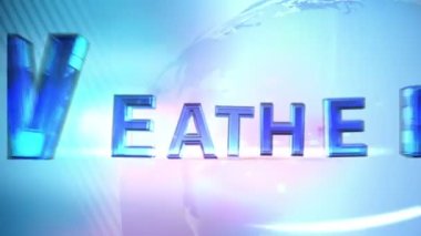 TV News Program Segment in purple and blue with Weather in the foreground