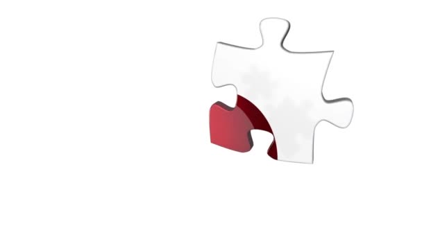 Heart Puzzle Pieces Coming Together Animation — Video