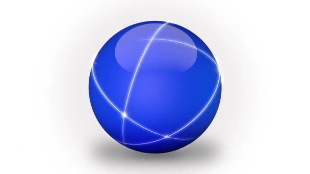Data Traveling Blue Sphere — Video Stock
