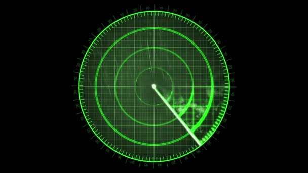 Radar Detection Screen Display Green — Stockvideo