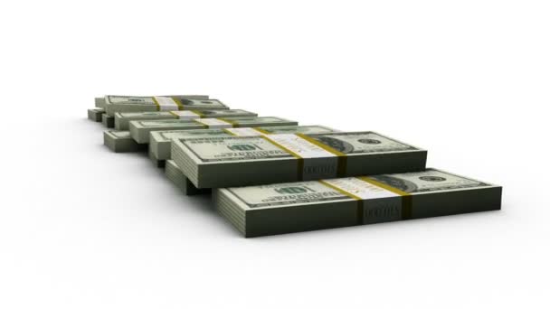 Financial Money Pyramid 100 Bills — Stockvideo