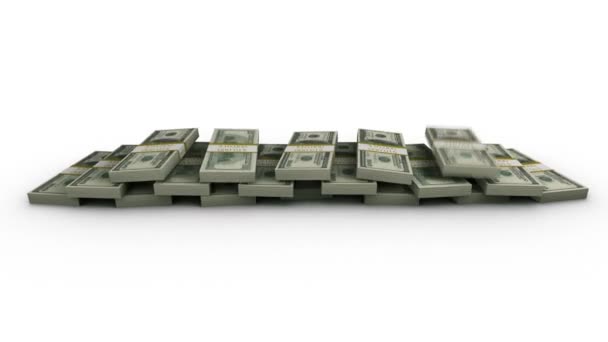 Front View Financial Money Pyramid 100 Bills — Video Stock