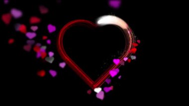 Many Valentine's Day Hearts in a 3D animation