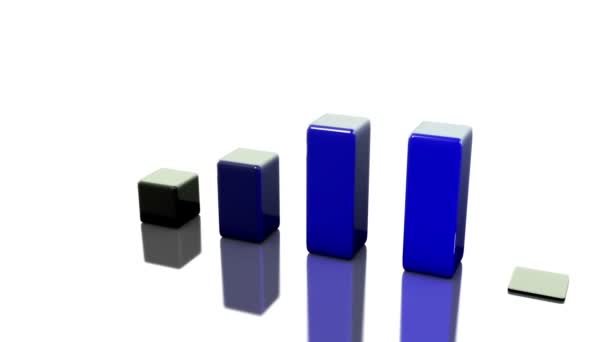 Blue Bar Chart Growing — Stock videók