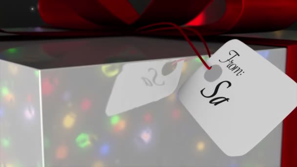 Christmas Gift Tag Card Santa — Stock videók