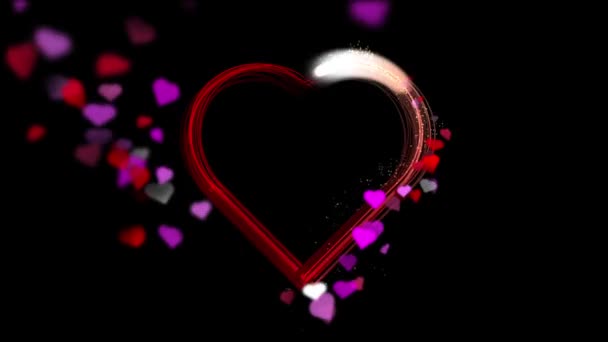 Many Valentine Day Hearts Animation — Stock video