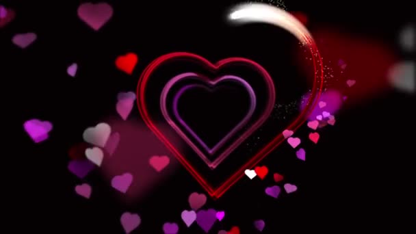 Valentine Day Hearts Animation — стокове відео