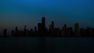 Chicago Şehir Gündoğumu Bulutsuz Sabah