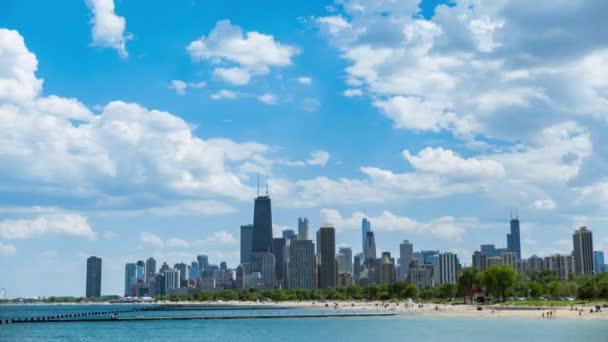 Chicago Lakefront Timelapse Cloudlapse — Wideo stockowe