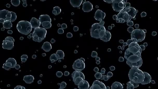 Onderwater Lucht Bubbels Achtergrond Loop Zwart Met Alpha Channel — Stockvideo