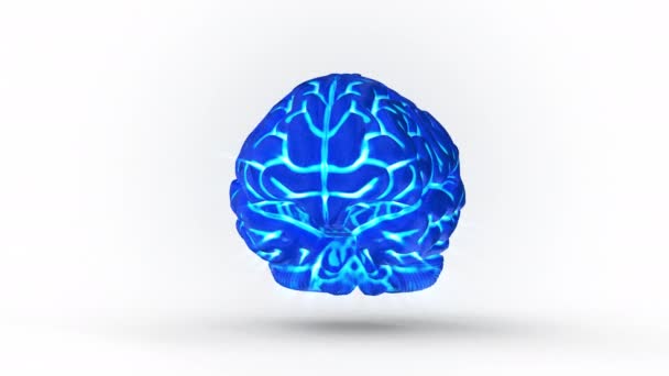 Isolated Human Brain Glowing Xray Concept — Stock video