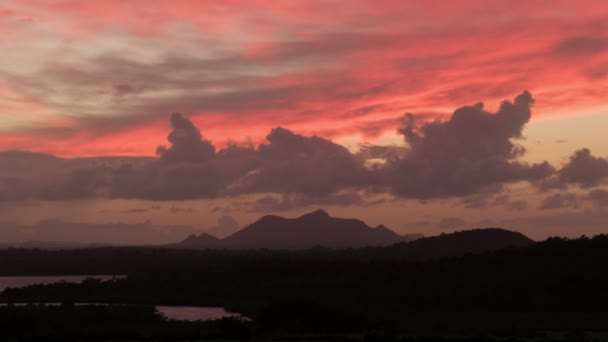 Timelapse Dusk Red Clouds — Stock video
