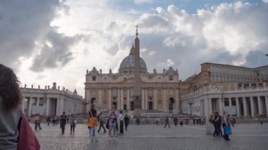 Timelapse of people walking near St. Peter's Basilica in Rome