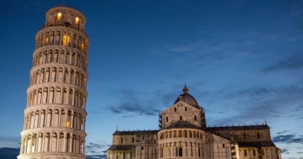 Evening Timelapse Leaning Tower Cathedral Pisa — Video Stock